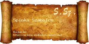 Spinka Szabolcs névjegykártya